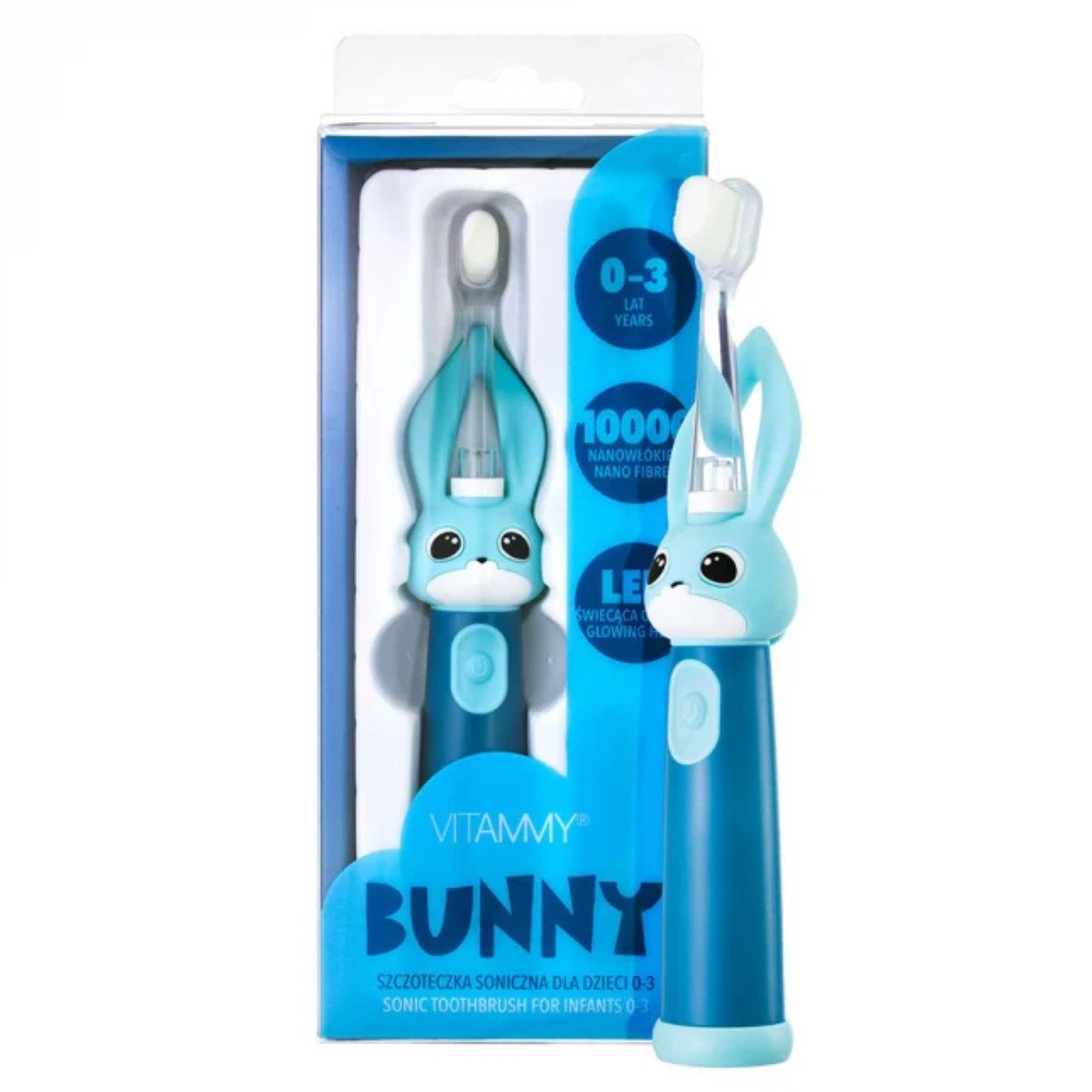 Periuta de dinti electrica Vitammy Bunny Pink, pentru copii 0-3 ani