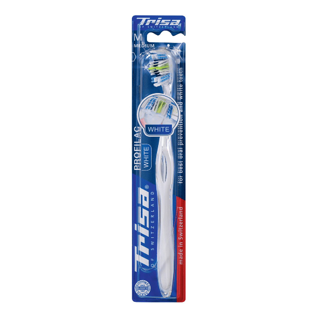 Periuta de dinti profilac white, medium, 1 bucata, trisa