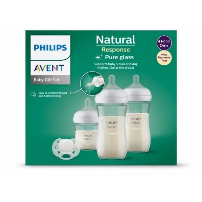 Set Biberoane Din Sticla Pentru Nou-nascuti Natural Response, Philips Avent