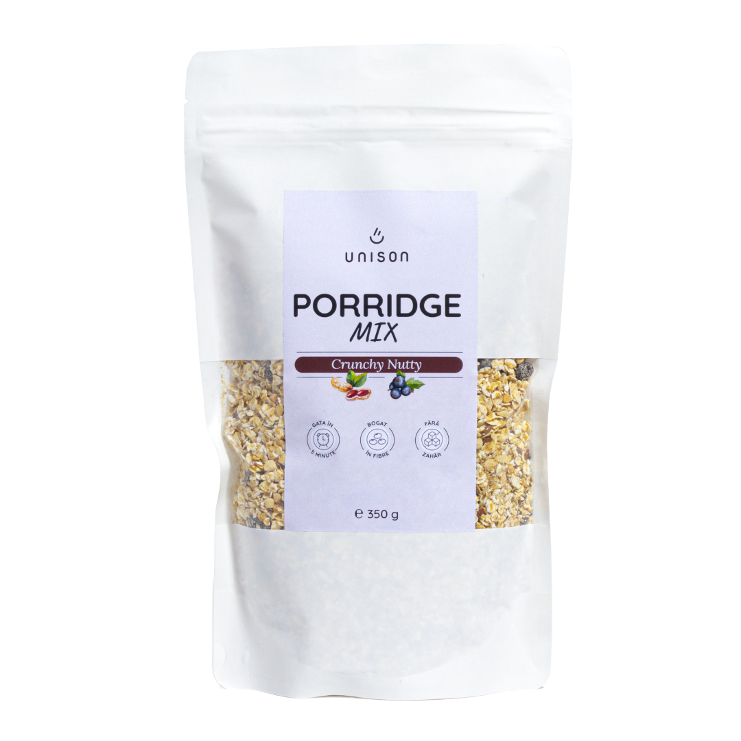 Fulgi de ovaz cu alune, Porridge Crunchy Nutty, 350g, Unison