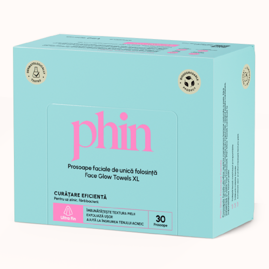 Prosoape faciale de unica folosinta Glow XL, 30 bucati, Phin