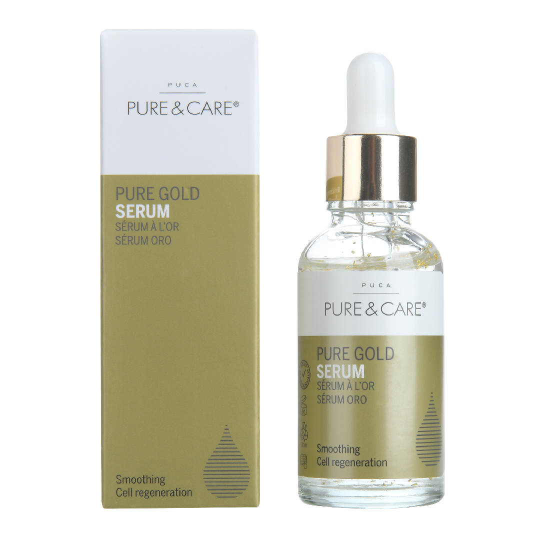 Ser anti-aging cu aur 24K, acid hialuronic si beta-glucan, 30ml, Puca 