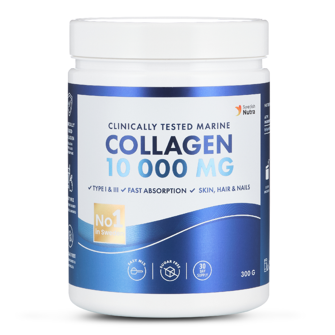 Colagen hidrolizat pulbere Fish 10000mg, Tip 1 si 3, 300g, Swedish Nutra