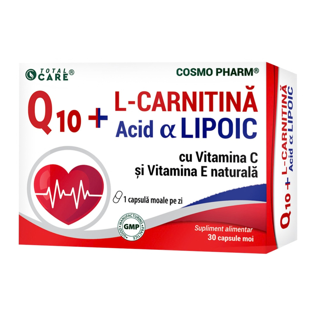 Q10+L-Carnitina si Acid Lipoic, 30 capsule, Cosmo Pharm