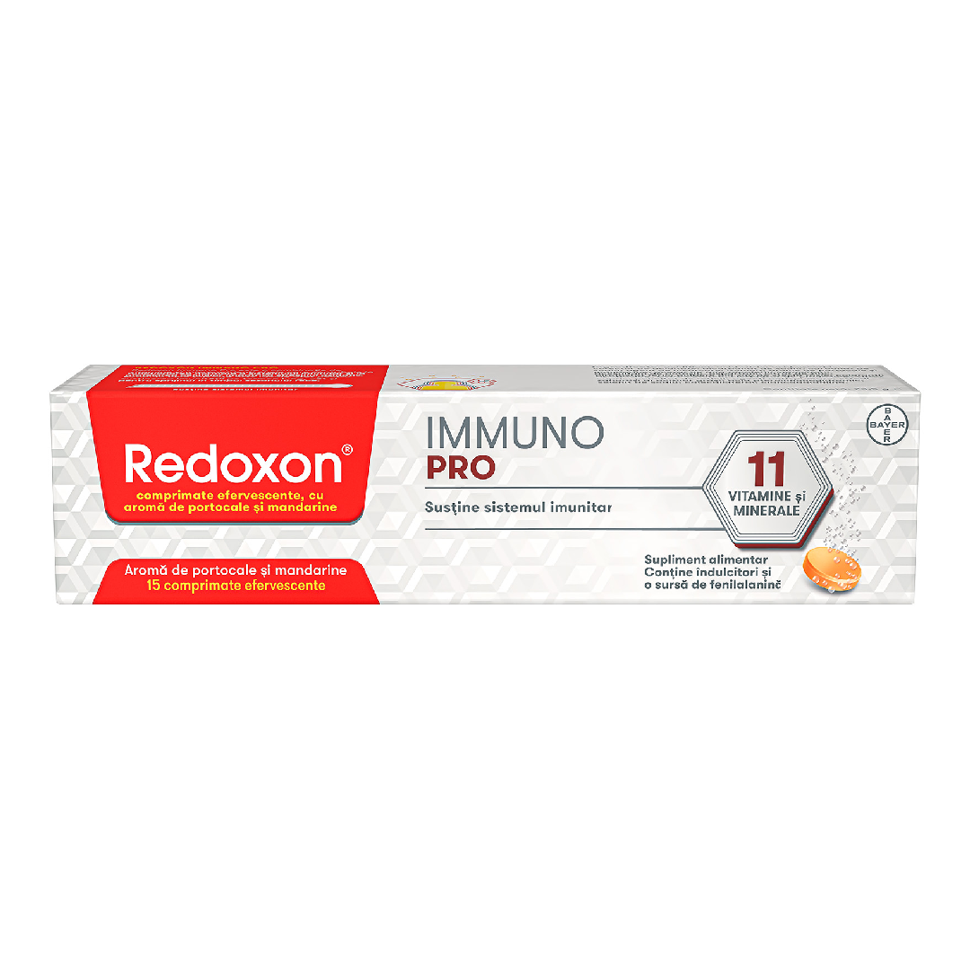 Redoxon Immuno Pro, 1000 Mg, 15 Comprimate Efervescente, Bayer