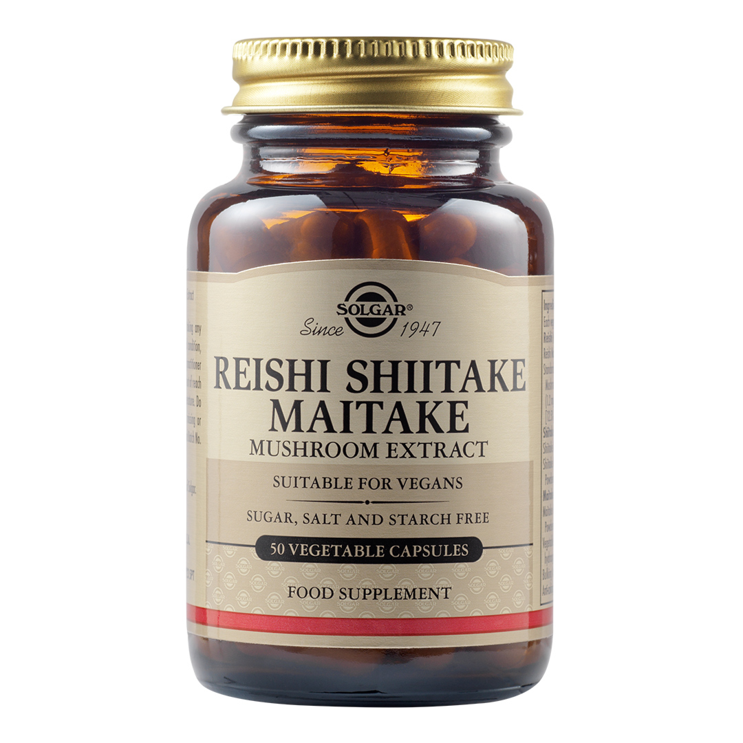 Extract din Ciuperci Reishi, Shiitake și Maitake 50 capsule, Solgar