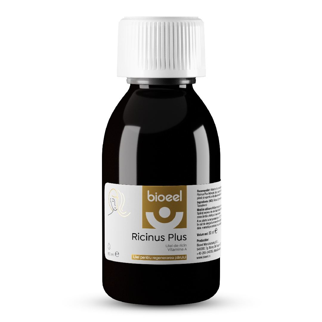 Ulei de ricin cu Vitamina A Ricinus Plus, 80 g, Bioeel