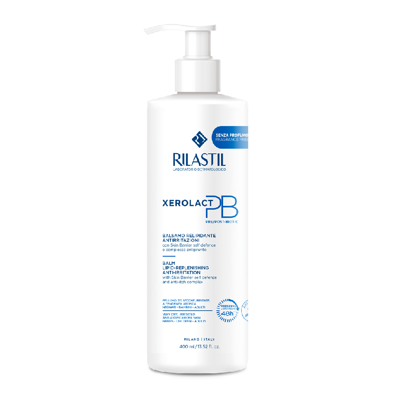 Balsam pre/postbiotic antiiritaţii și refacere a lipidelor, Xerolact PB, 400ml, Rilastil