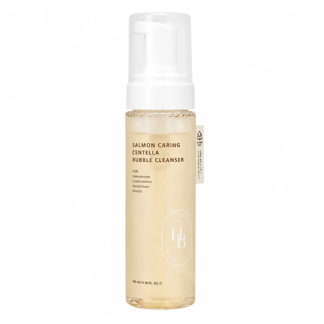 Spuma pentru curatarea tenului PDRN Salmon Caring Centella, 200 ml, Heveblue
