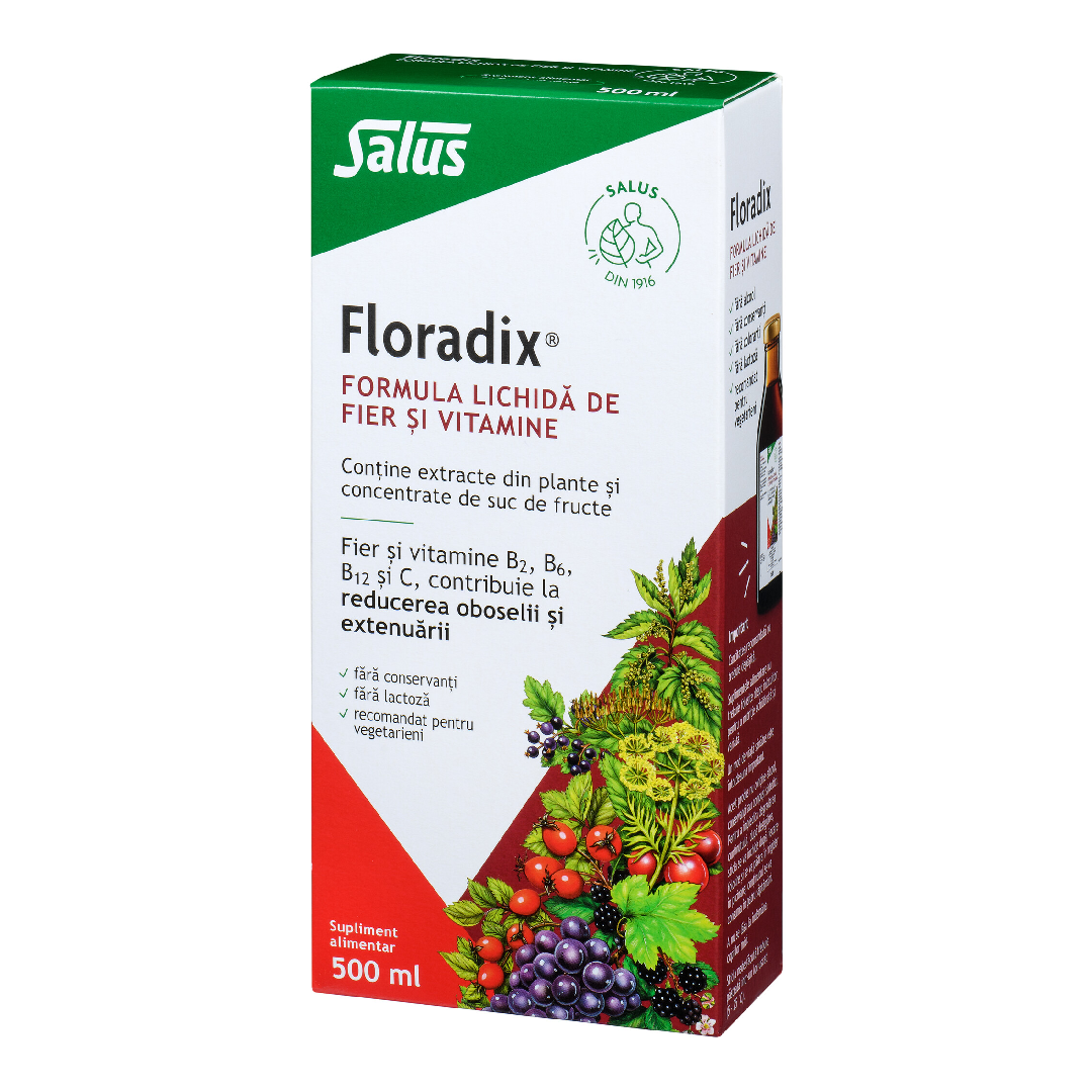 Formula lichida de fier si vitamine Floradix®, 500 ml, Salus 