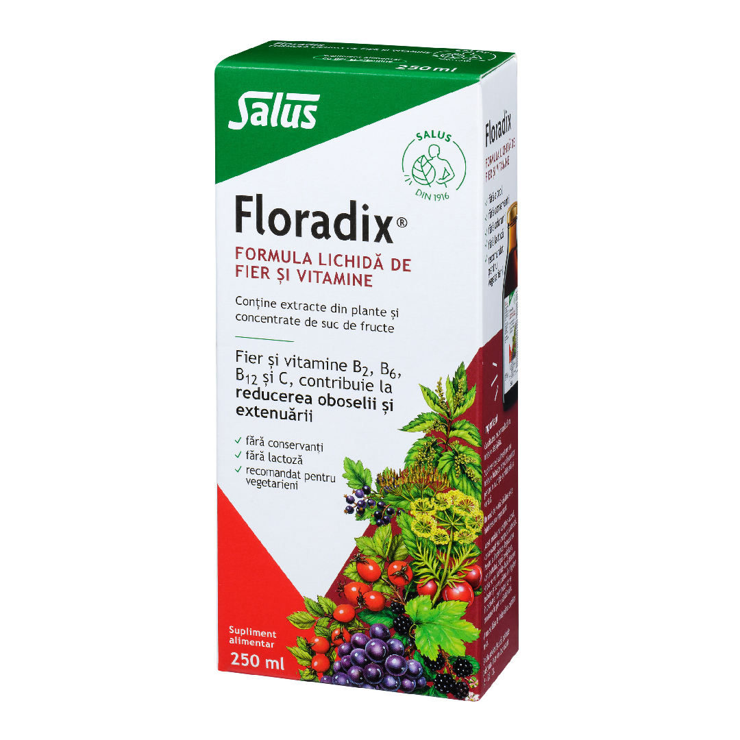 Formula lichida de fier si vitamine Floradix®, 250 ml, Salus 