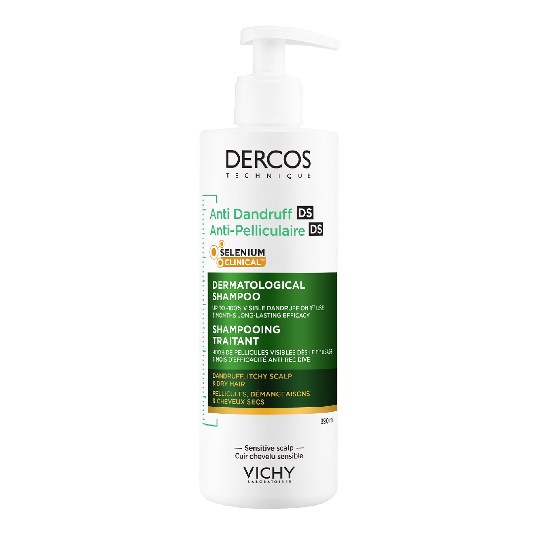 Sampon anti-matreata pentru par normal-uscat Dercos, 390 ml, Vichy