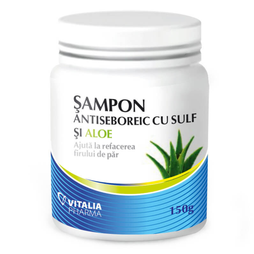 Sampon antiseboreic cu sulf si aloe, 150 g, Vitalia