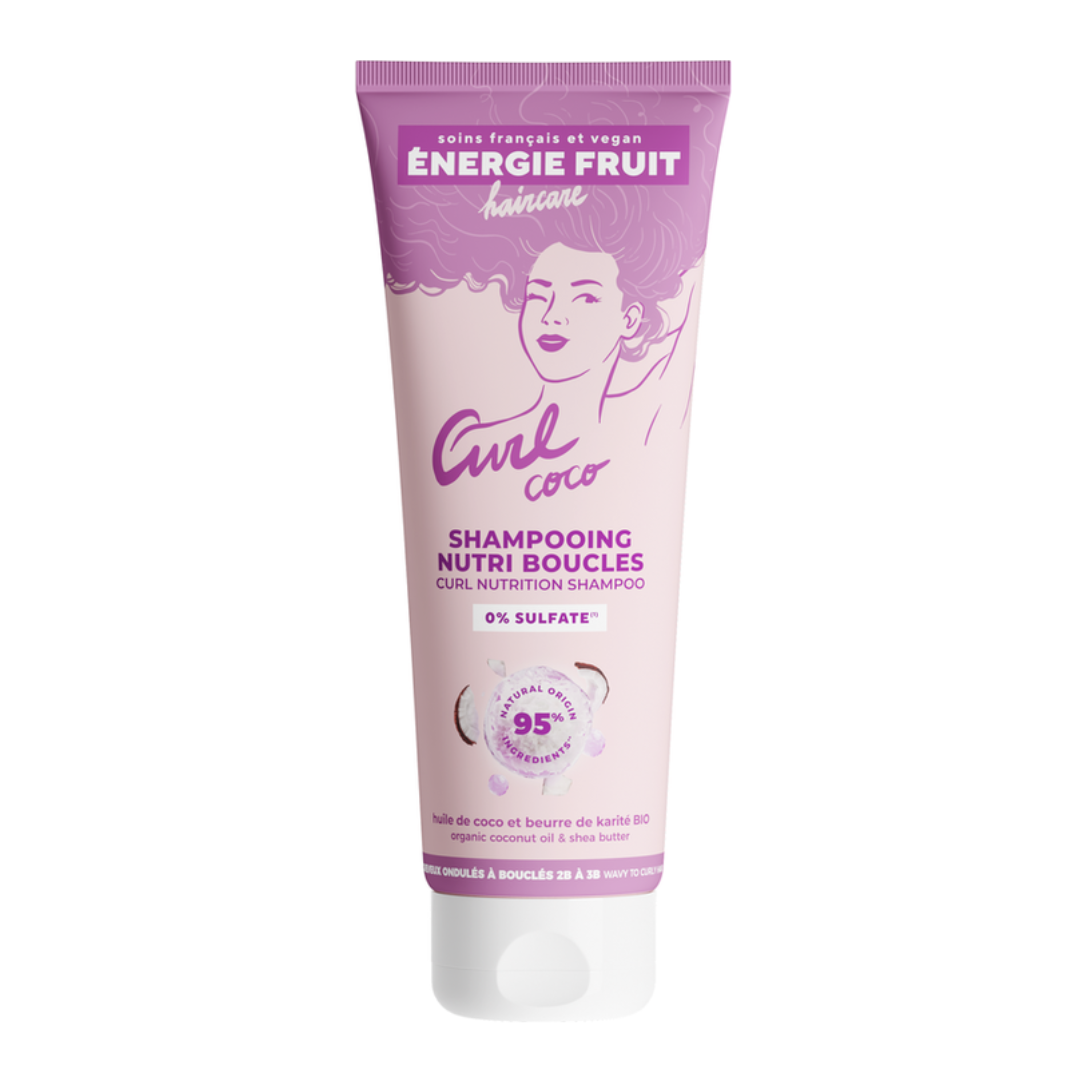 Sampon hranitor pentru par ondulat sau cret cu ulei de cocos organic si unt de shea, 250ml, Energie Fruit