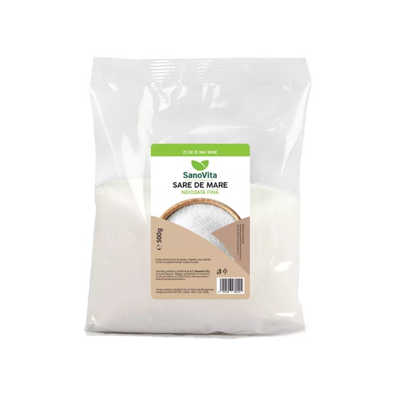 Sanovita sare de mare fina neiodata, 500 g