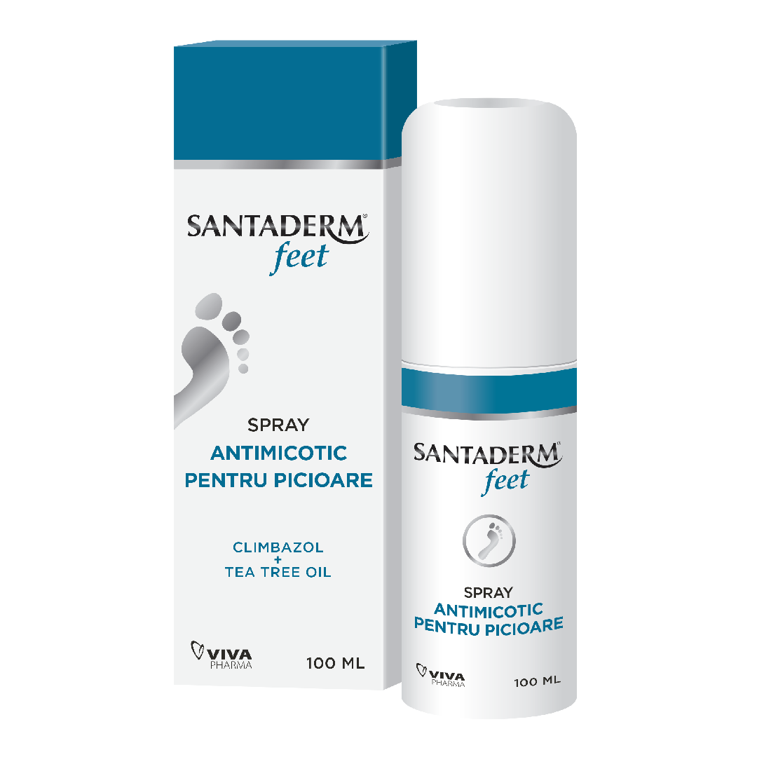 Spray antimicotic pentru picioare Santaderm 4Feet, 100ml, Viva Pharm