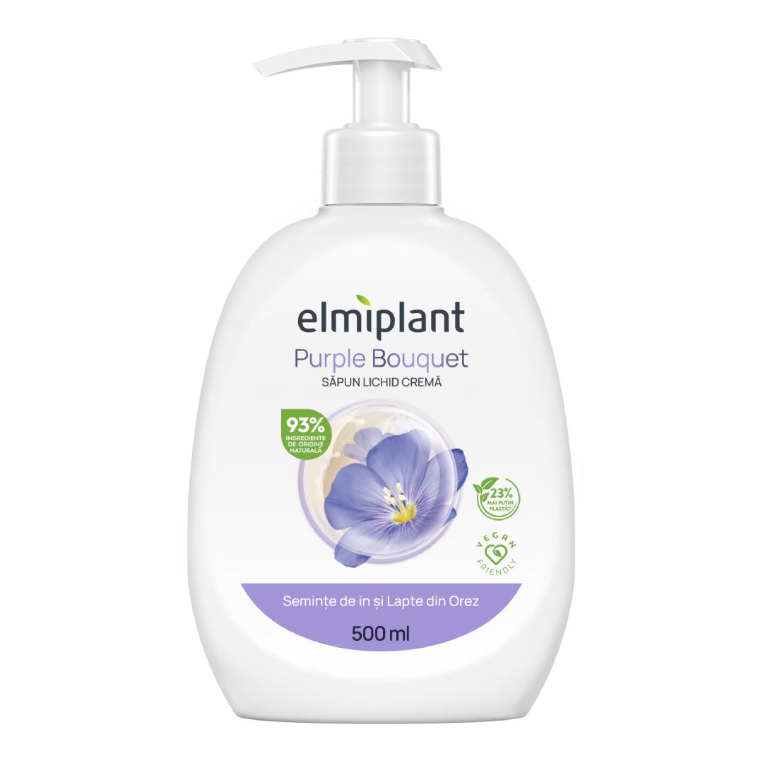 Sapun lichid crema Purple Bouquet, 500ml, Elmiplant 