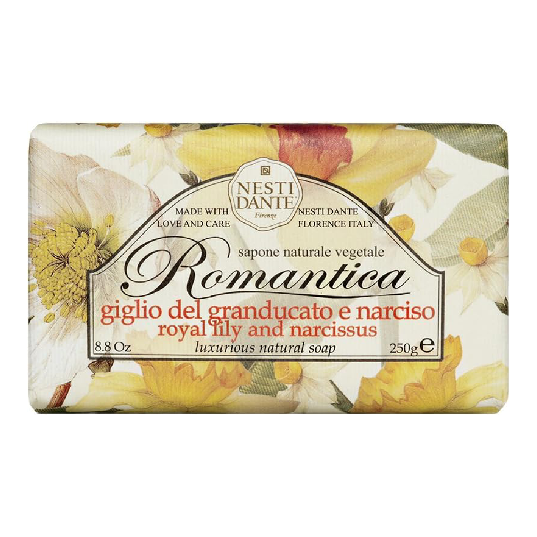 Sapun solid Romantica, Parfum de crin, 250 g, Nesti Dante