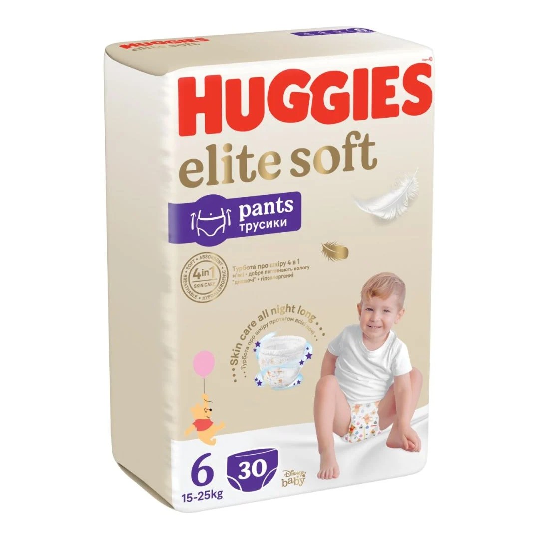 Scutece chilotei, Elite Soft Pants Mega, Nr 6, 15-25 kg, 30 bucati, Huggies
