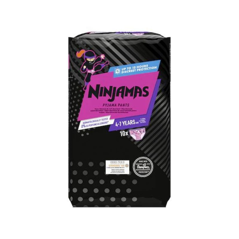 Scutece chilotel pentru noapte, fetite, Ninjamas, 4-7 ani, 17-30 kg, 10 bucati, Pampers Mama si copilul 2023-10-02