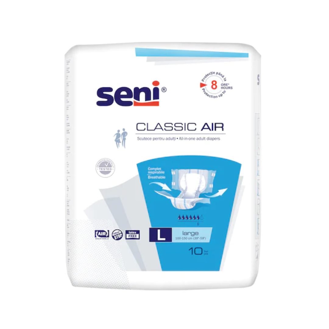 Scutece Cu Sistem Inchis, Seni Classic Air X10 Buc, L