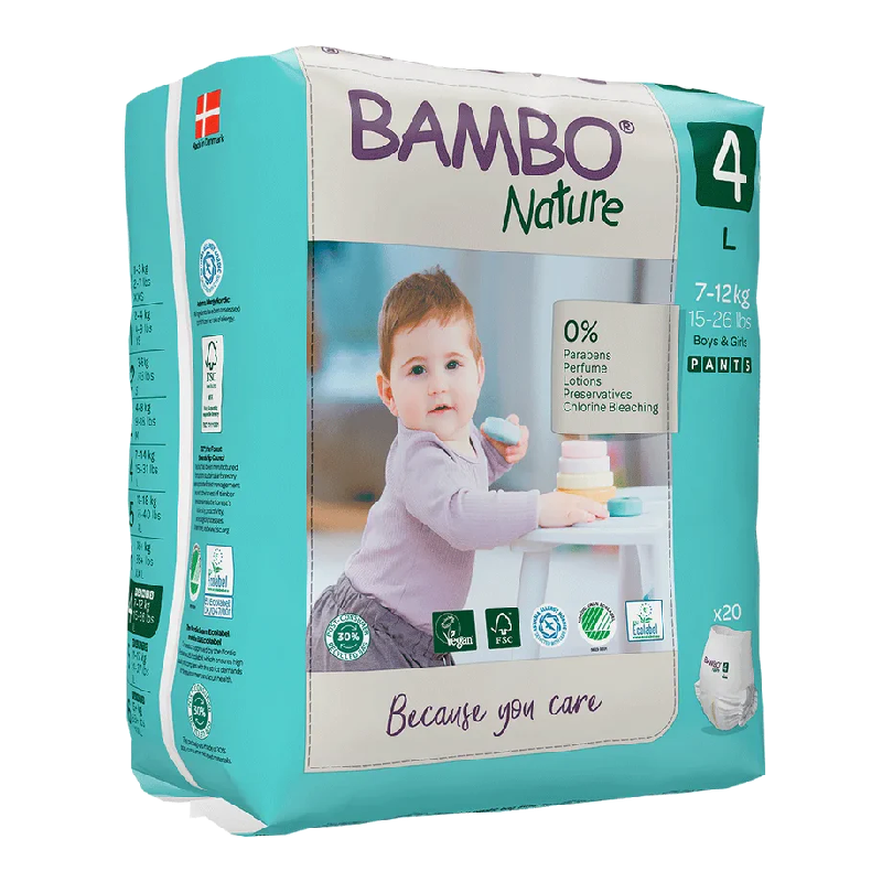Scutece chilotei Eco Pants Nr.4, 7-12kg, 20 bucati, Bambo Nature
