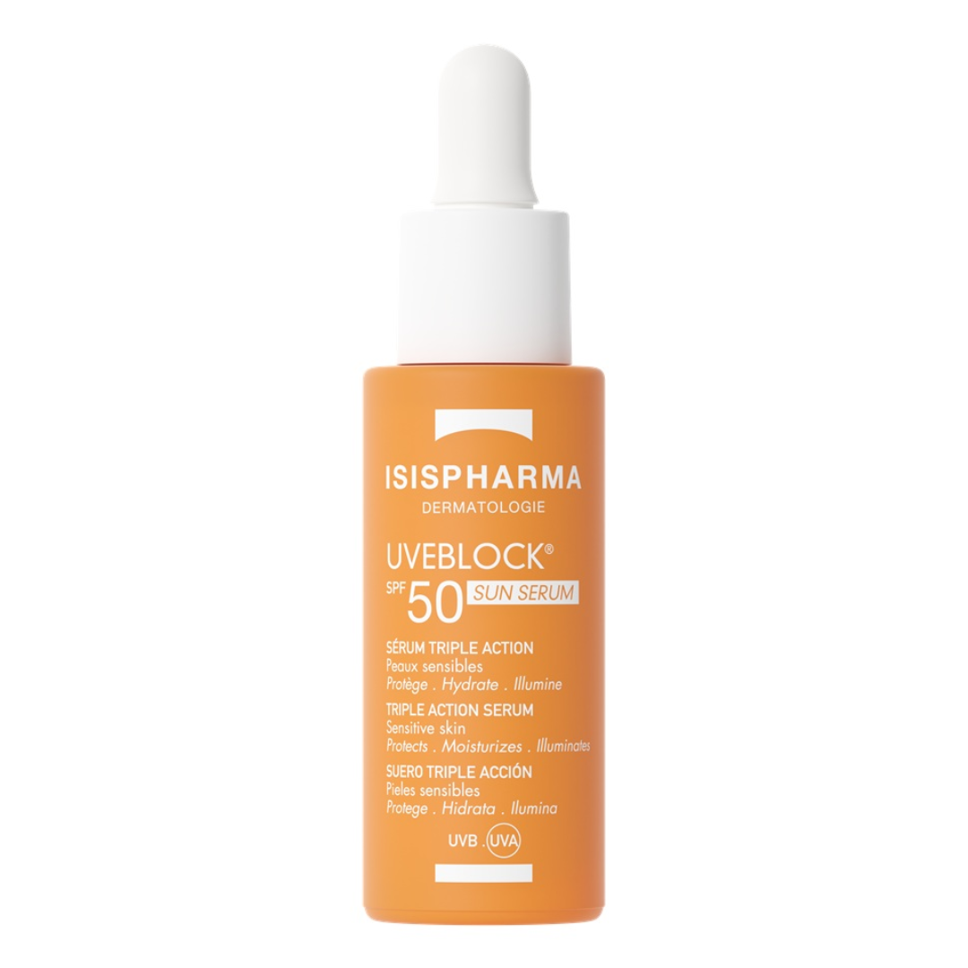 Ser cu tripla actiune si protectie solara SPF 50 Uveblock, 28 ml, Isispharma