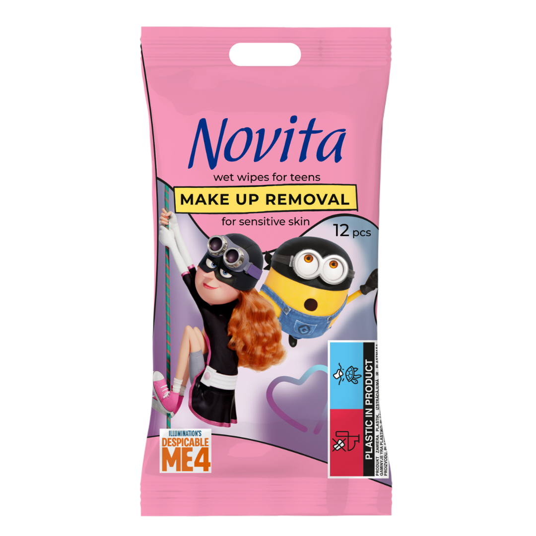 Servetele demachiante pentru adolescenti Minions, 12 bucati, Novita