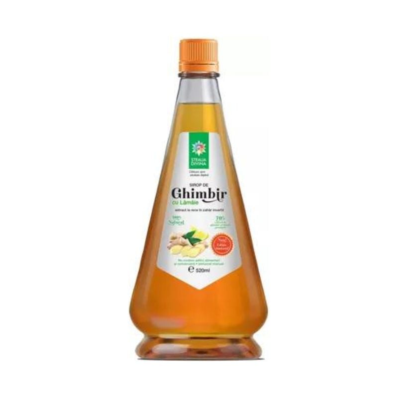 Sirop natural de Ghimbir cu Lamaie la rece, 520 ml, Steaua Divina