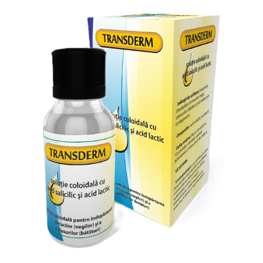 Transderm solutie coloidala pentru indepartarea negilor si bataturilor x 10 g
