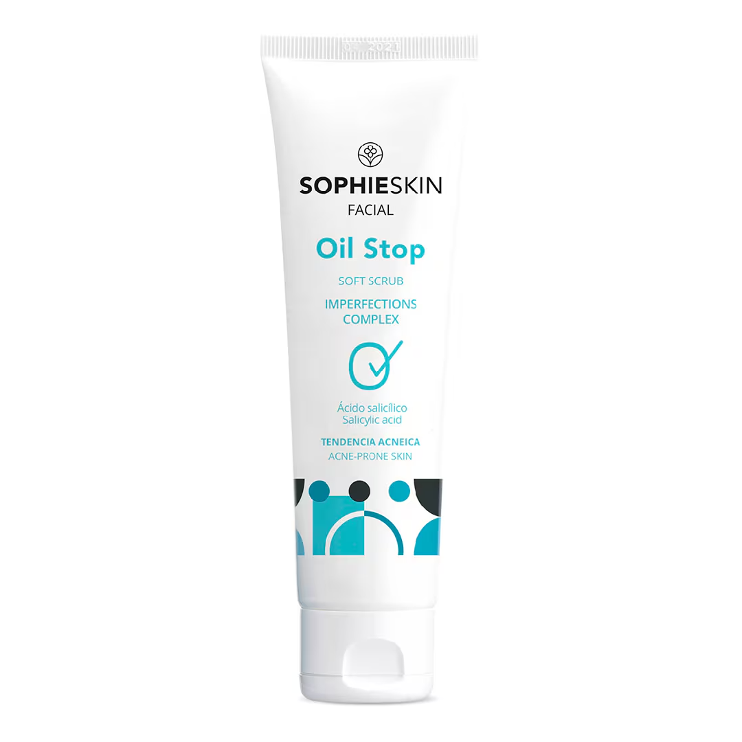 Scrub delicat pentru ten cu tendinta acneica Oil Stop, 75 ml, Sophieskin