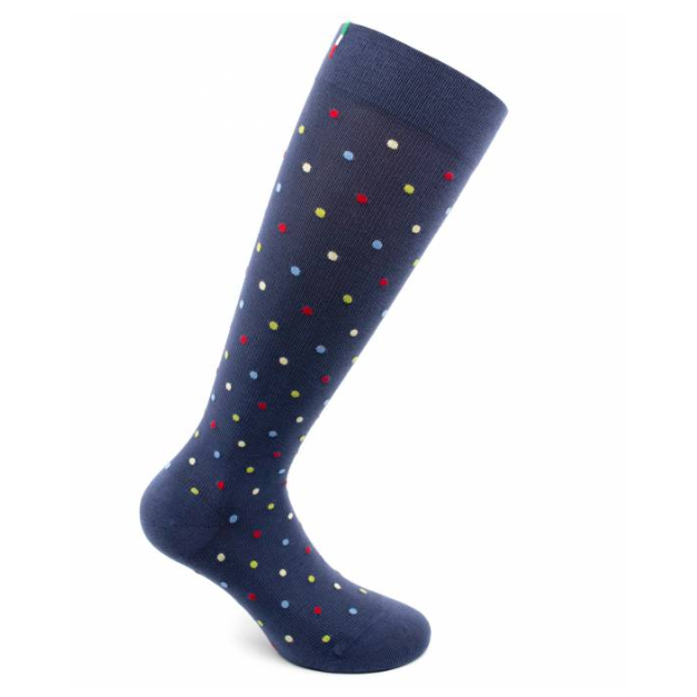 Sosete bumbac pana la genunchi, Fancy Socks, albastru - XL