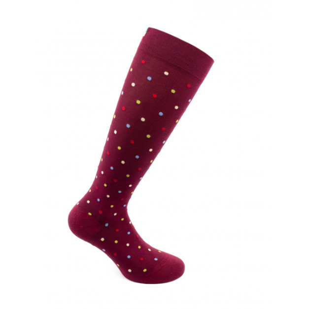 Sosete bumbac pana la genunchi, Fancy Socks, rosu- XL