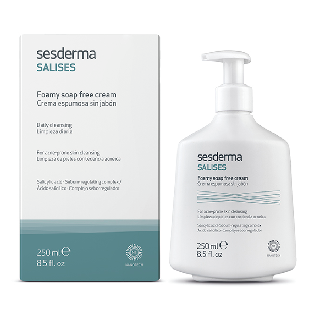 Crema de curatare fara sapun, pentru reglare sebum Salises, 250 ml, Sesderma