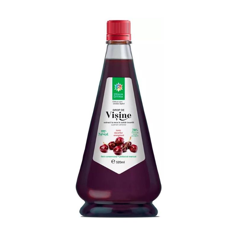 Sirop natural de Visine presat la rece, 520ml, Steaua Divina