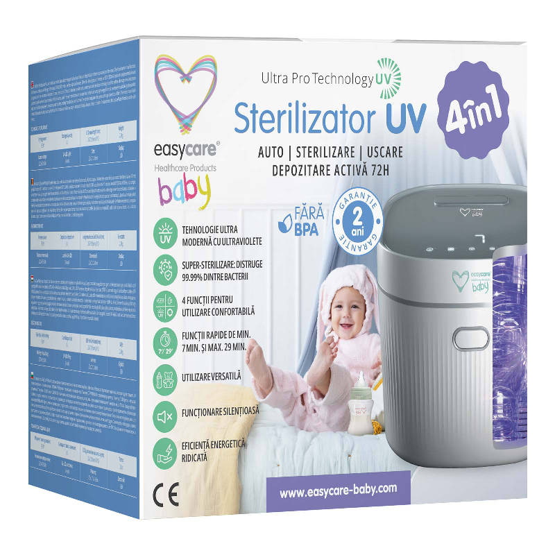 Sterilizator UV 4in1 cu uscator, EasyCare Baby