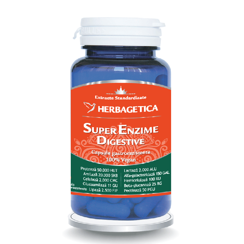 Super Enzime Digestive, 10 capsule, Herbagetica