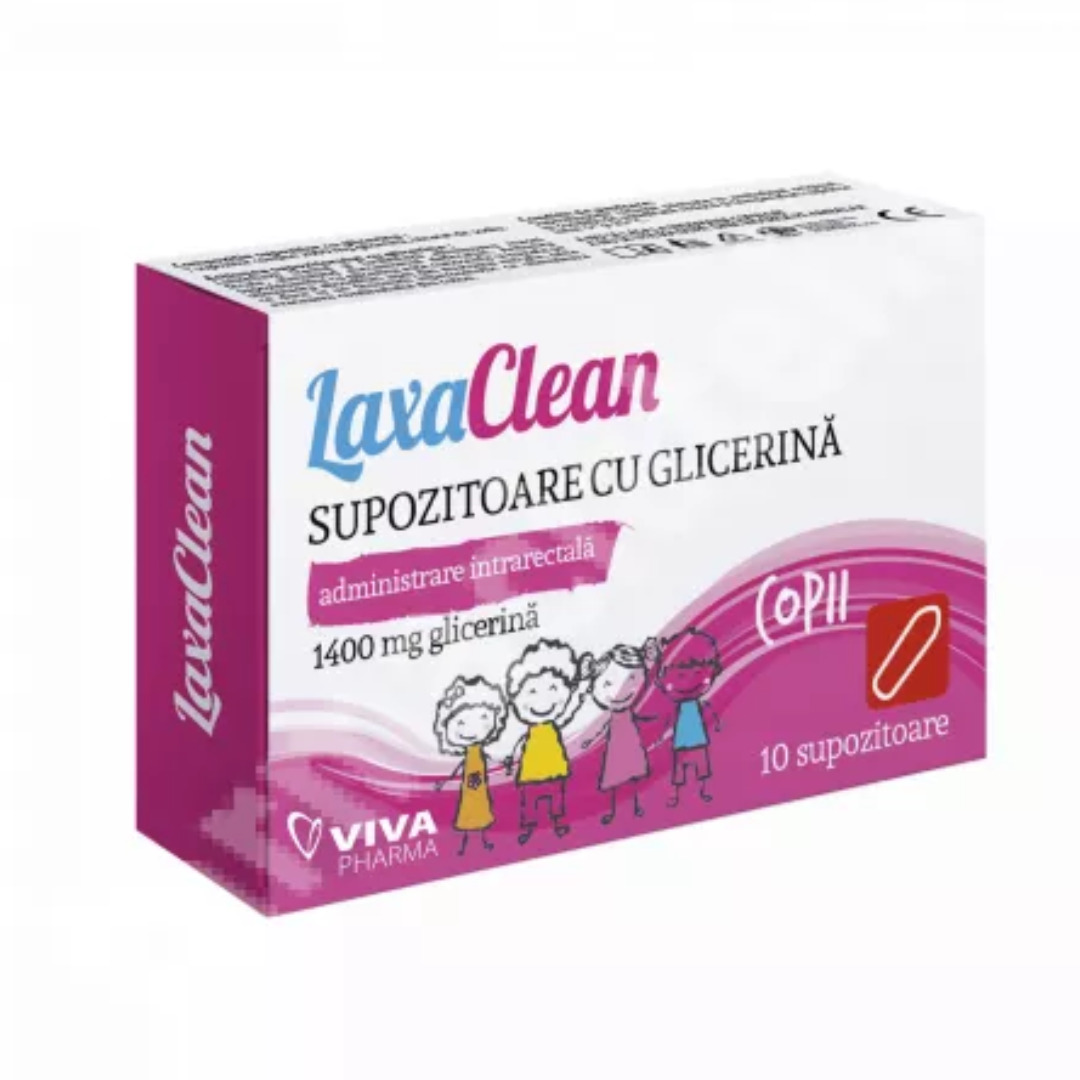 Supozitoare cu glicerina pentru copii LaxaClean, 10 bucati, Viva Pharma