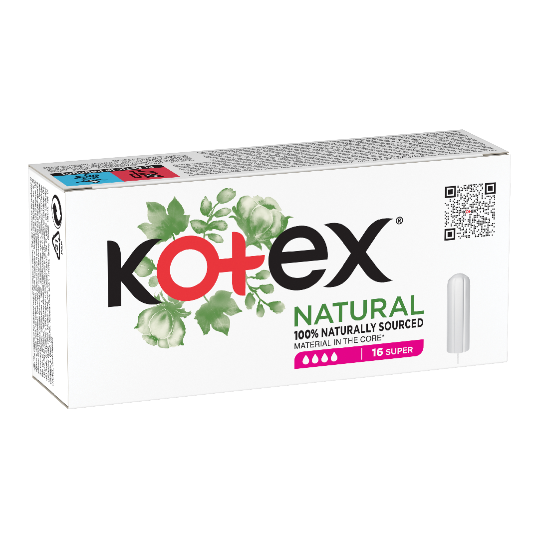 Tampoane interne Natural Super, 16 bucati, Kotex