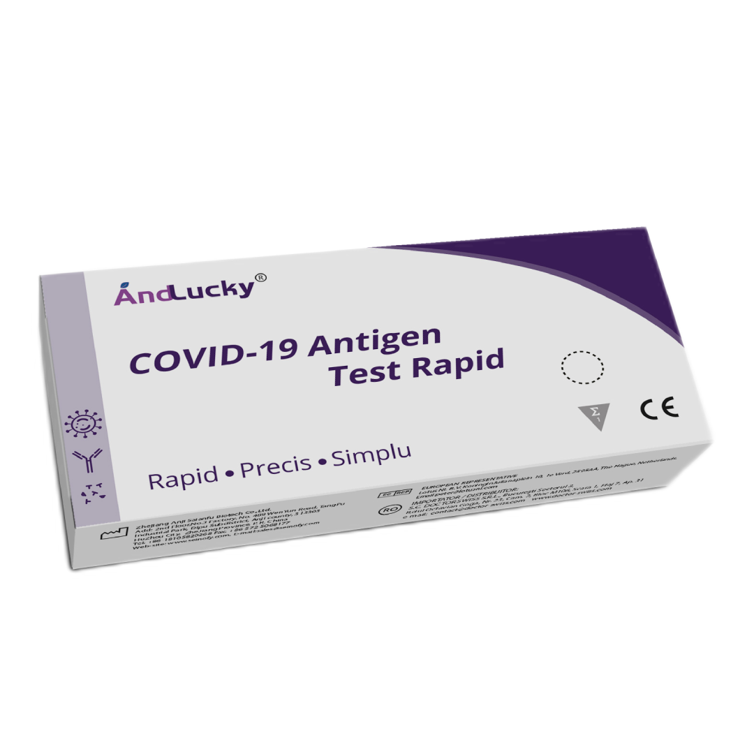 Test rapid antigen COVID 19 AndLucky nazofaringian, 1 test/cutie, Dr.Swiss