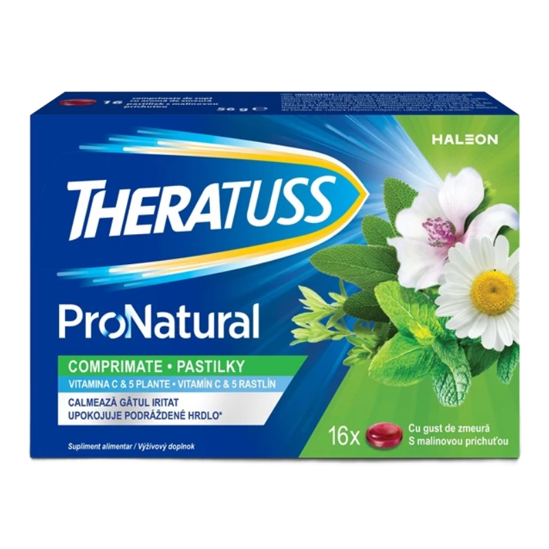 Theratuss Natural, 16 comprimate de supt