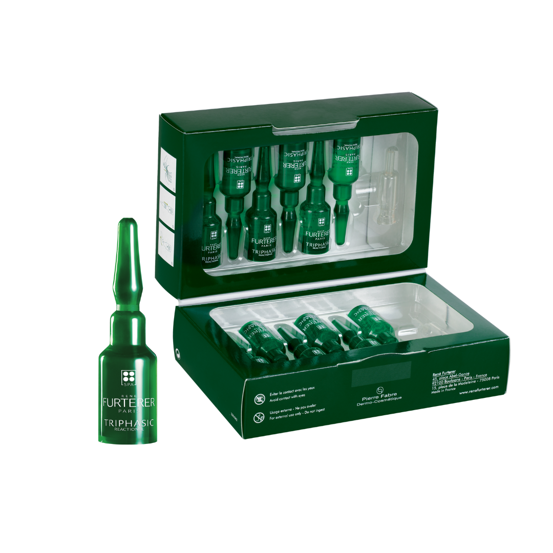 Tratament impotriva caderii parului Triphasic Reactional, 12 fiole*5 ml, Rene Furterer