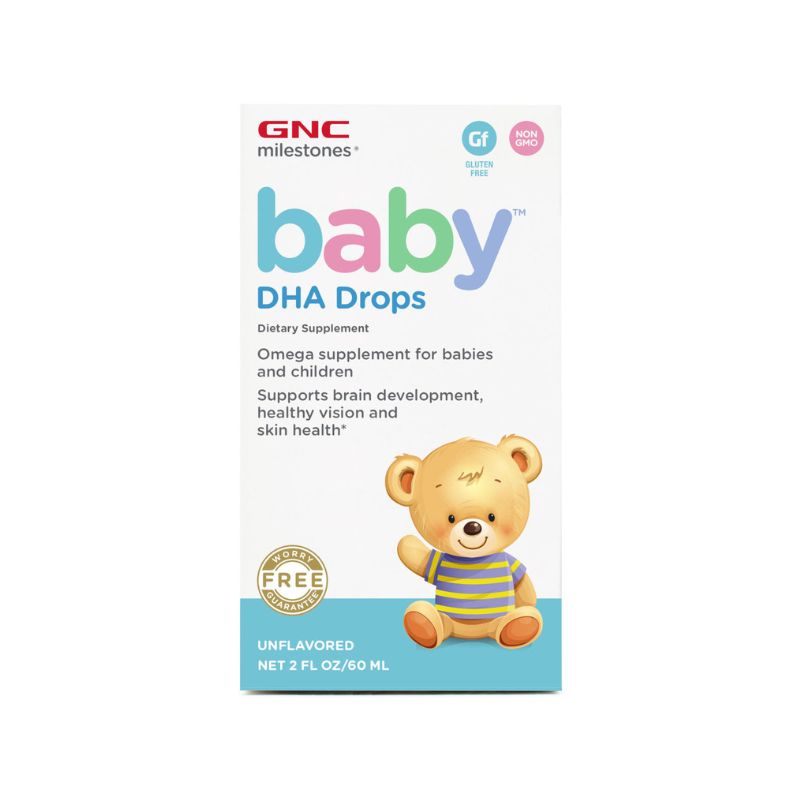 Milestones® Baby™ DHA Drops, Picaturi cu DHA pentru bebelusi, 60 ml, GNC La Reducere Baby