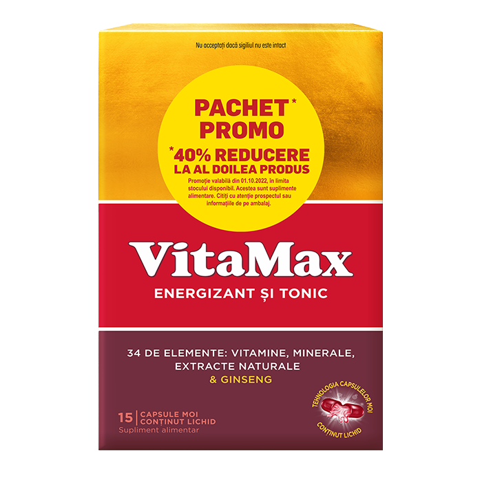 Vitamax, 15 capsule moi 1+1 cu 40% reducere 1+1 imagine noua