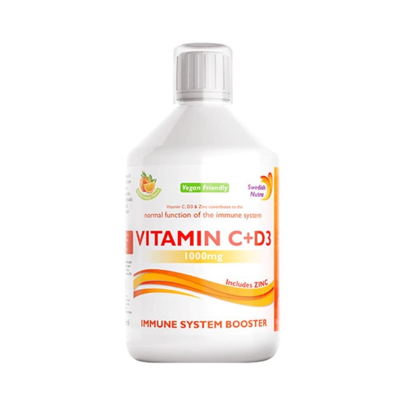 Vitamina C Lichida 1000 Mg + Vitamina D3 + Zinc, 500ml, Swedish Nutra