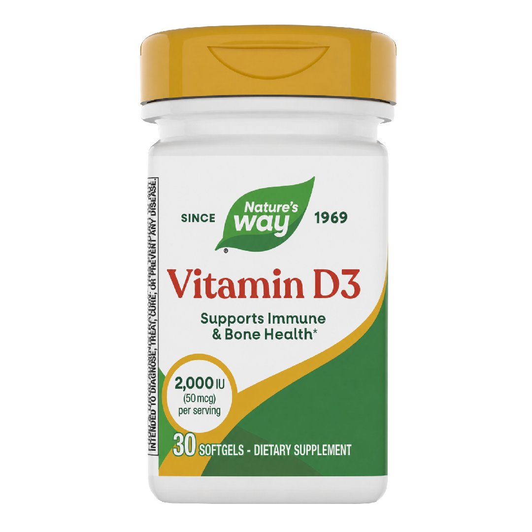 Vitamina D3 Nature's Way, 2000 UI, 30 capsule, Secom