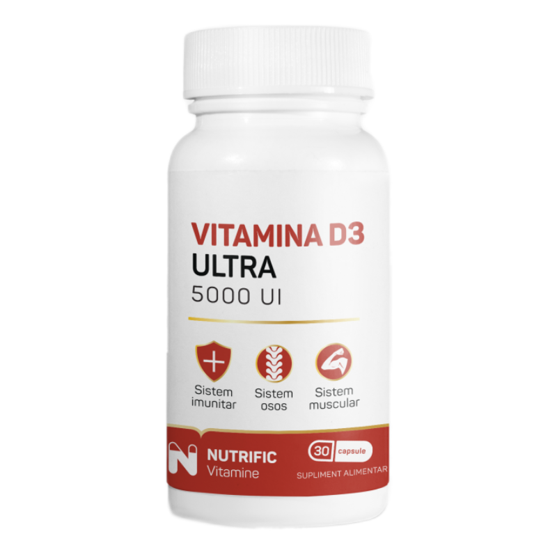 Vitamina D3 Ultra 5000IU, 30 capsule, Nutrific