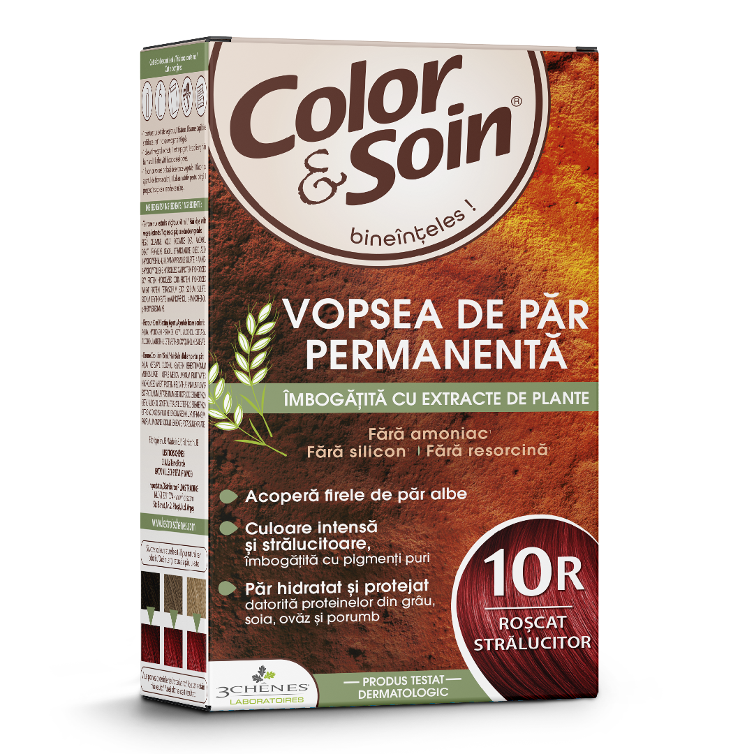 Vopsea de par rouge flamboyant 10R, Color&Soin