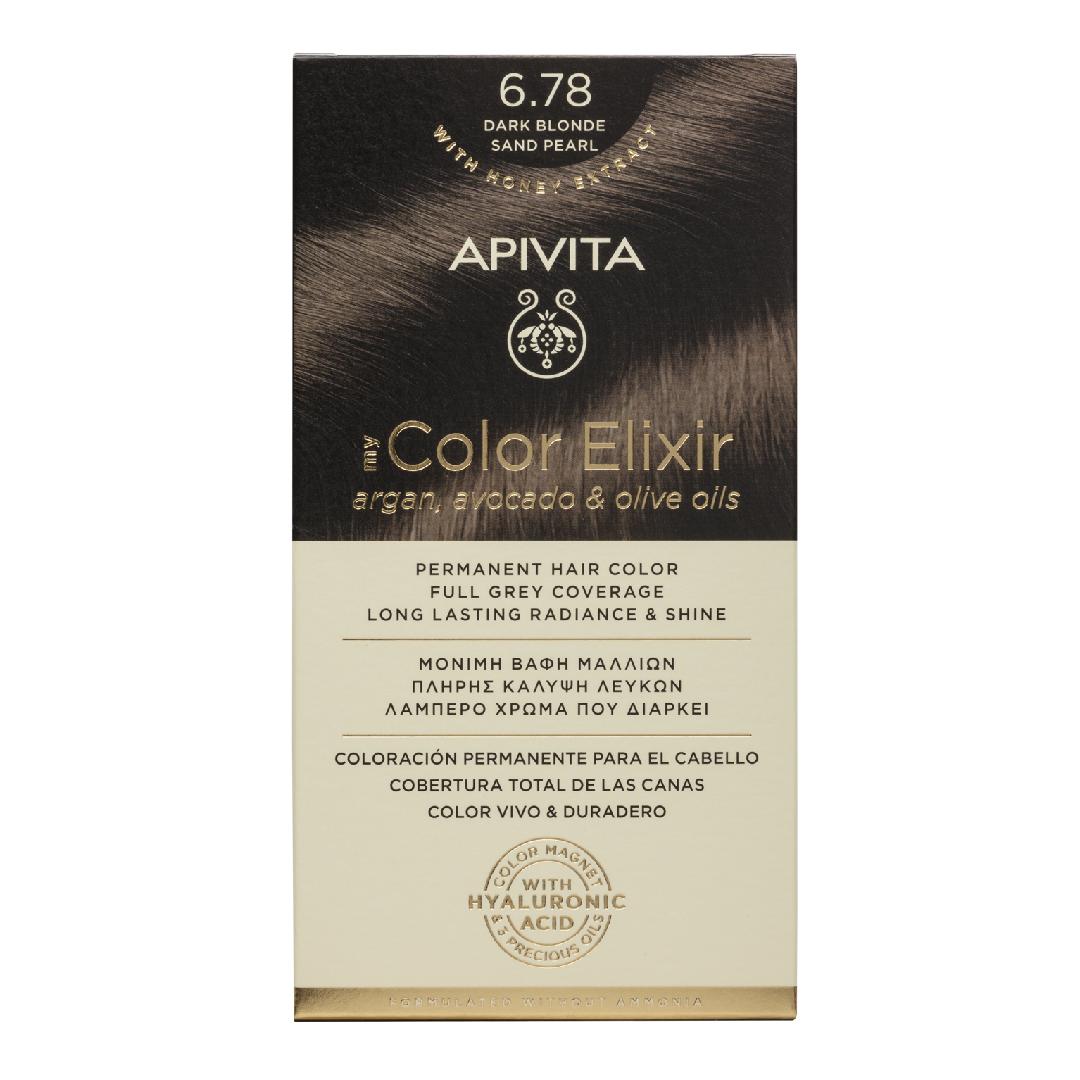 vopsea de par my color elixir dark blonde sand pearl 6 78 155 ml apivita