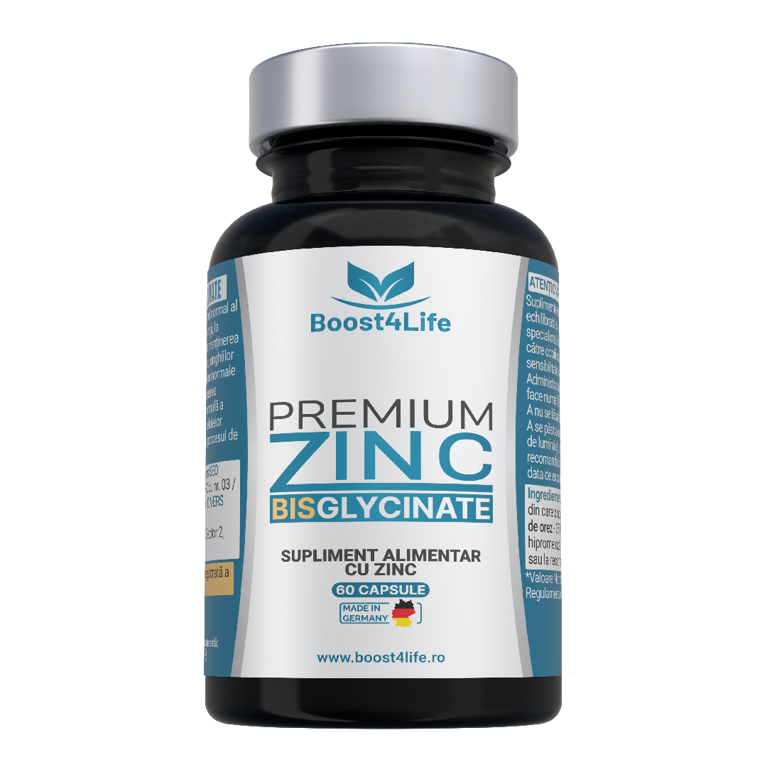 Zinc Bisglicinat Premium, 83,35 mg, 60 Capsule Vegane, Boost4Life
